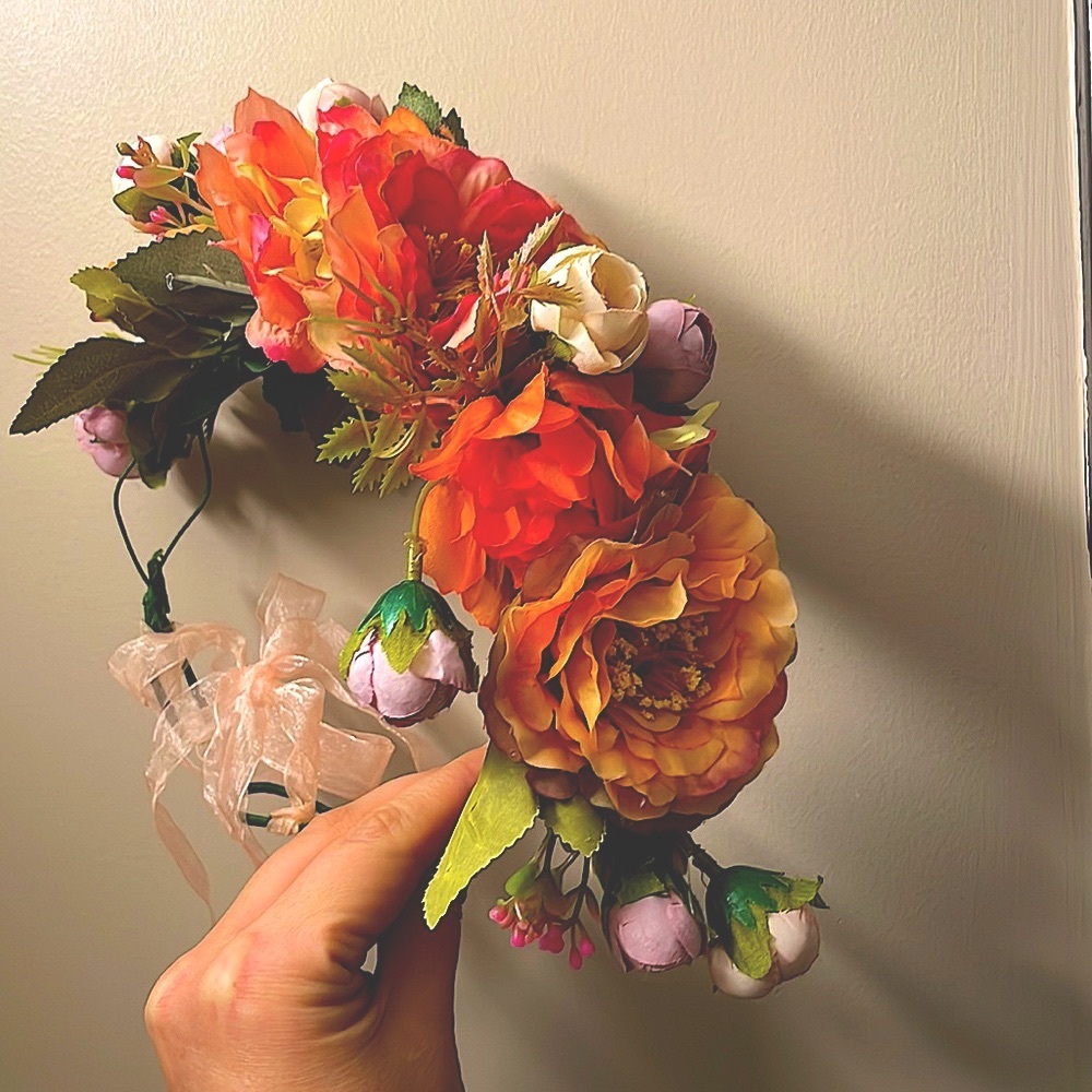 Beautiful handmade Boho flower wreath/crown